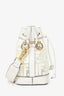 Fendi White Zucca Print Vinyl/Leather Mon Tresor Mini Bucket Bag