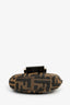 Fendi Brown Zucca Print Canvas Mini Half Moon Shoulder Bag