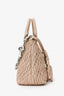 Miu Miu Nude Nappa Matelasse Leather Small Tote With Crystal Chain