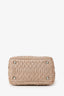 Miu Miu Nude Nappa Matelasse Leather Small Tote With Crystal Chain