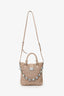 Miu Miu Nude Nappa Matelasse Leather Small Tote With Crystal Chain