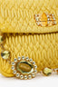 Miu Miu Yellow Matelasse Nappa Leather Crystal Shoulder Bag