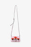 Fendi Pink Leather Crystal/Fur Micro 'Monster' Baguette With Strap