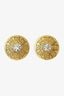 Pre-Loved Chanel™ Vintage Gold-tone CC Crystal Round Clip-on Earrings