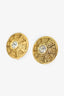 Pre-Loved Chanel™ Vintage Gold-tone CC Crystal Round Clip-on Earrings