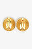 Pre-Loved Chanel™ Vintage Gold-tone CC Crystal Round Clip-on Earrings