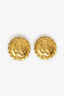 Pre-Loved Chanel™ Vintage Gold-tone Miss Coco Mademoiselle Round Clip-on Earrings