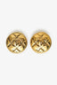 Pre-Loved Chanel™ Gold-tone Quilted Coco Mark Matelassé Round Clip-on Earrings