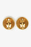 Pre-Loved Chanel™ Gold-tone Quilted Coco Mark Matelassé Round Clip-on Earrings