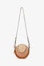 Chloe Brown Suede/Leather Studded Small Pixie Round Bag