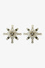 Pre-Loved Chanel™ Gold-tone Black Bead Pearl Crystal CC Star Earrings