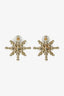 Pre-Loved Chanel™ Gold-tone Black Bead Pearl Crystal CC Star Earrings