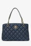 Pre-Loved Chanel™ 2014 Blue Leather Paris-Dallas Chic Stitch Bag