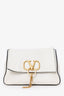 Valentino White Grainy Calfskin V-ring Crossbody Bag