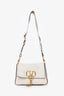 Valentino White Grainy Calfskin V-ring Crossbody Bag