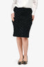 Giambattista Valli Black Textured Knee Length Skirt Estimated Size L