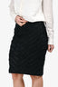 Giambattista Valli Black Textured Knee Length Skirt Estimated Size L