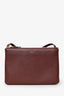 Celine Burgundy Leather Trio Crossbody