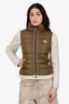 Moncler Khaki Green Down Quilted Vest Size 00