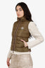 Moncler Khaki Green Down Quilted Vest Size 00