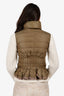 Moncler Khaki Green Down Quilted Vest Size 00