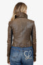 Rick Owens Brown Distressed Leather Biker Jacket Size 6