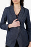 Brunello Cucinelli Blue Denim Single Breasted Blazer Size 40