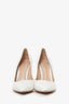 Gianvito Rossi White Satin Pointed Toe Heels Size 38.5