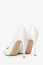 Gianvito Rossi White Satin Pointed Toe Heels Size 38.5