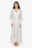 Zimmermann White Linen Radiate Applique Button Down Maxi Dress Size 2