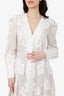 Zimmermann White Linen Radiate Applique Button Down Maxi Dress Size 2
