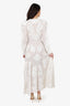 Zimmermann White Linen Radiate Applique Button Down Maxi Dress Size 2