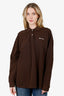 Miu Miu Brown Cotton Piqué Polo Shirt Size S