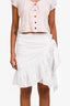 Isabel Marant Etoile White Linen Wrap Ruffle Mini Skirt Size 36