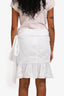 Isabel Marant Etoile White Linen Wrap Ruffle Mini Skirt Size 36