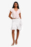 Isabel Marant Etoile White Linen Wrap Ruffle Mini Skirt Size 36