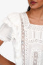 LoveShackFancy White Cotton Sleeveless Ruffle Mini Dress Size S