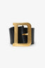 Christian Dior Black Leather Diorquake Buckle Wide Belt