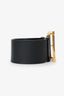 Christian Dior Black Leather Diorquake Buckle Wide Belt