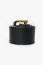 Christian Dior Black Leather Diorquake Buckle Wide Belt