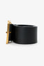 Christian Dior Black Leather Diorquake Buckle Wide Belt