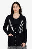 Off-White Black/White Wool Logo Knit Cardigan Size 40