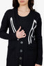 Off-White Black/White Wool Logo Knit Cardigan Size 40