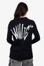 Off-White Black/White Wool Logo Knit Cardigan Size 40