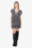 Saint Laurent Leopard-Print Ruffle Mini Dress Size 36