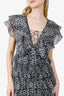 Saint Laurent Leopard-Print Ruffle Mini Dress Size 36