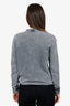 Saint Laurent Grey Washed Logo Distressed Sweatshirt Size XS