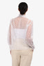 Maje White Sheer Crochet Button Down Long Sleeve Shirt Size 1