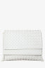 Bottega Veneta White Leather Intrecciato Crossbody