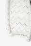 Bottega Veneta White Leather Intrecciato Crossbody